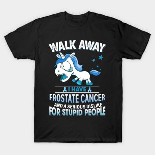 funny prostate cancer grumpy unicorn warrior T-Shirt